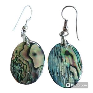Abalone and Sterling Drop Earrings